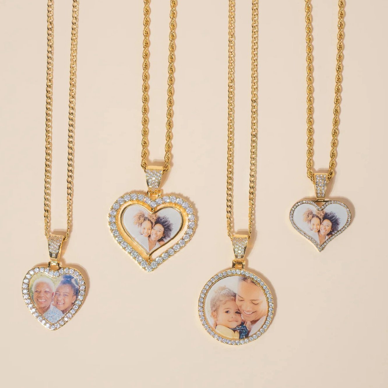 Eng ravely Iced Circle Photo Pendant - Image 3