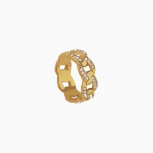 Iced Cuban Link Ring | Custom Stainless Steel Ring - Engravely
