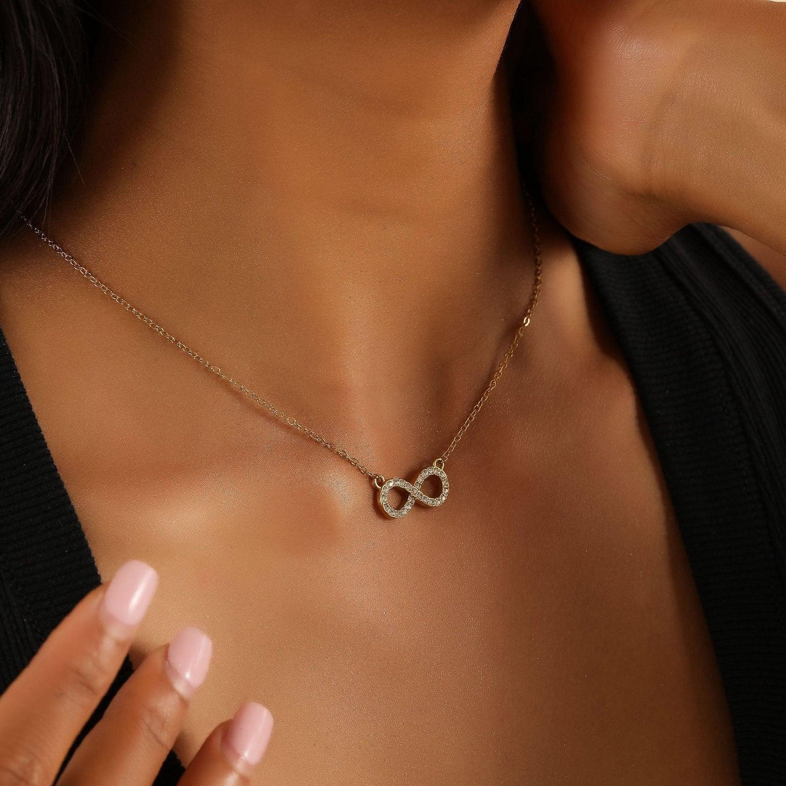 Iced Infinity Necklace | Custom Premium Metal Alloy Name Necklace - Engravely - Image 5