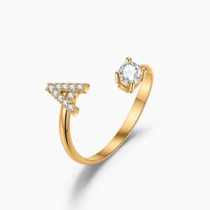 Eng ravely Iced Initial Ring