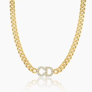 Iced Initials Necklace w/ Cuban Chain | Custom 18K Gold Plated Name Necklace - Engravely