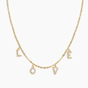 Iced Letter Name Choker Necklace | Custom Premium Metal Alloy Name Necklace - Engravely