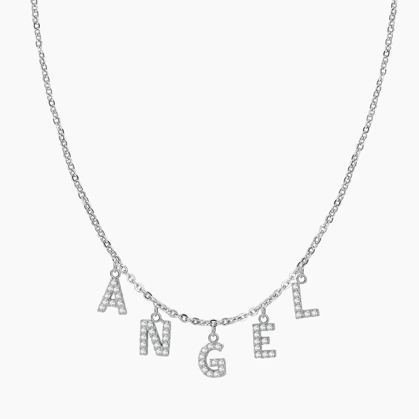 Iced Letter Name Choker Necklace | Custom Premium Metal Alloy Name Necklace - Engravely - Image 4
