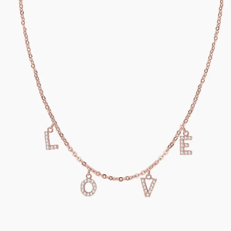 Iced Letter Name Choker Necklace | Custom Premium Metal Alloy Name Necklace - Engravely - Image 5