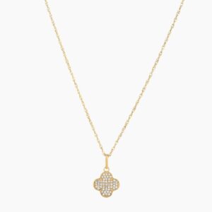 Iced Lucky Pendant Necklace | Custom Premium Metal Alloy Name Necklace - Engravely