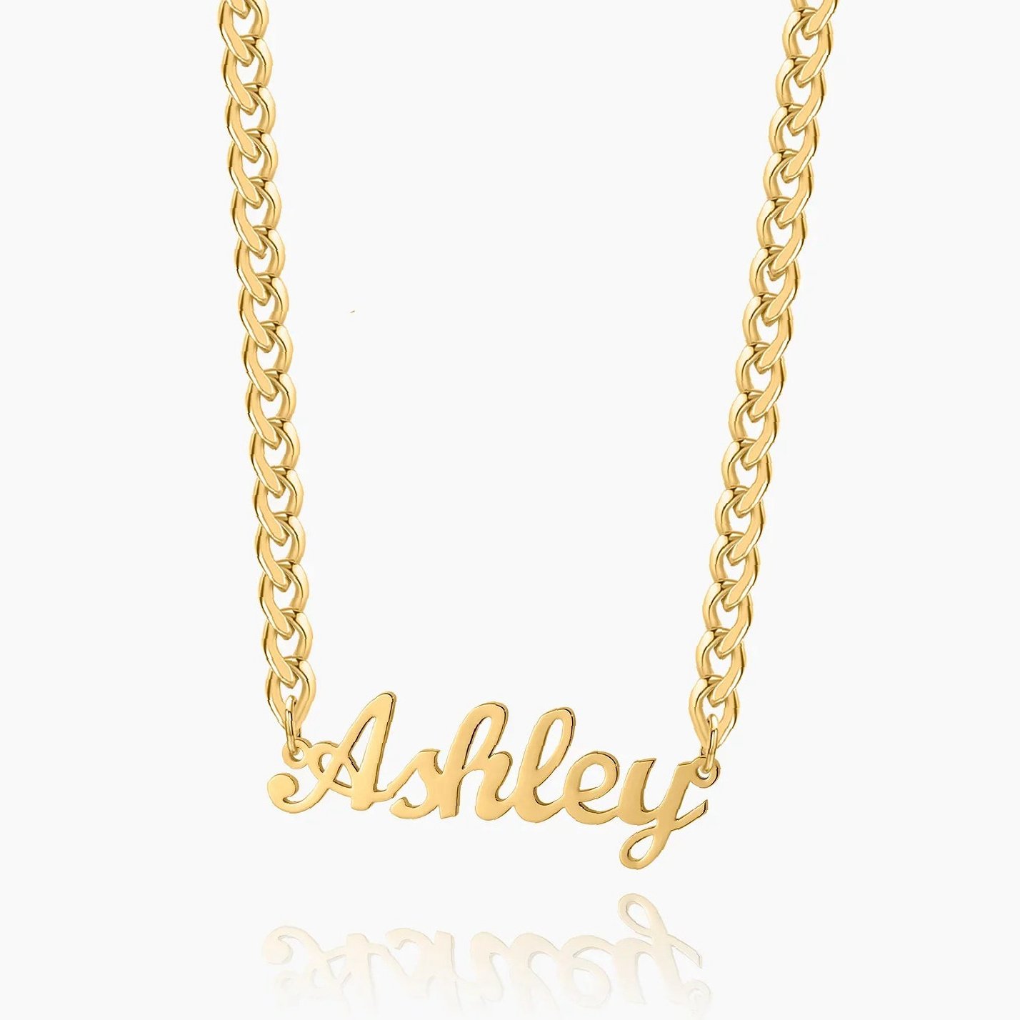Custom Name Necklace w/ Cuban Chain | Kids Custom Stainless Steel Jewelry - Engravely