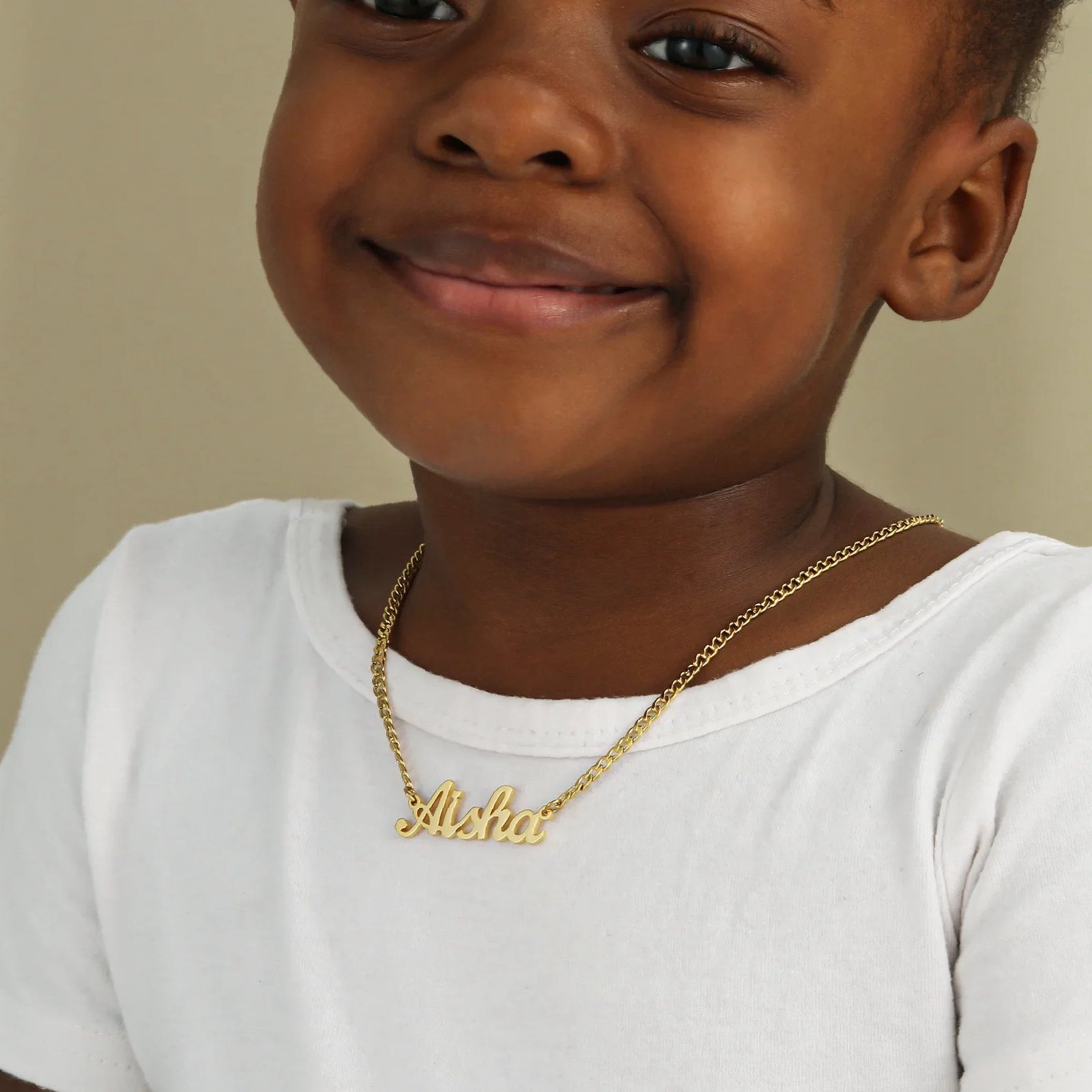 Custom Name Necklace w/ Cuban Chain | Kids Custom Stainless Steel Jewelry - Engravely - Image 2