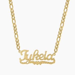 Diamond Cut Heart Name Necklace | Kids Custom Premium Metal Alloy Jewelry - Engravely