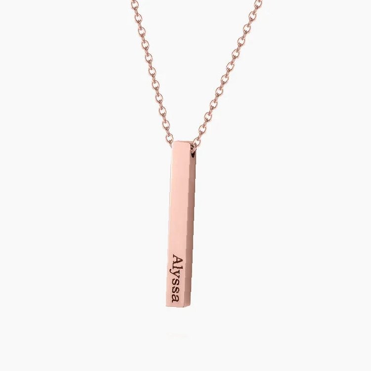 Engraved 3D Bar Necklace | Kids Custom Premium Metal Alloy Jewelry - Engravely - Image 5