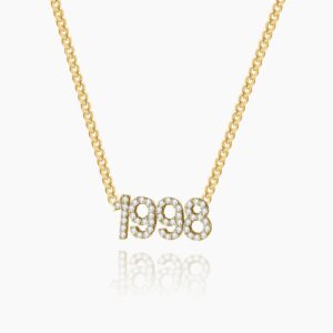 Iced Year Necklace w/ Cuban Chain | Kids Custom Stainless Steel Jewelry - Engravely