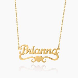 Love Heart Name Necklace | Kids Custom Premium Metal Alloy Jewelry - Engravely