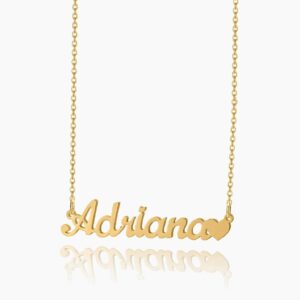 Name Heart Necklace | Kids Custom Premium Metal Alloy Jewelry - Engravely