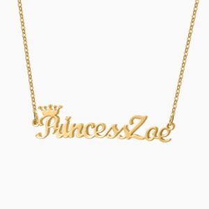 Royal Name Necklace | Kids Custom Premium Metal Alloy Jewelry - Engravely