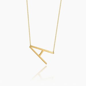 Large Letter Necklace | Custom Premium Metal Alloy Name Necklace - Engravely