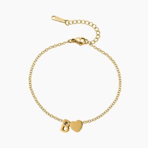Eng ravely Letter Heart Anklet