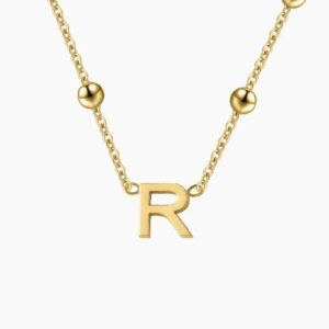 Eng ravely Letter Necklace with Satellite Chain