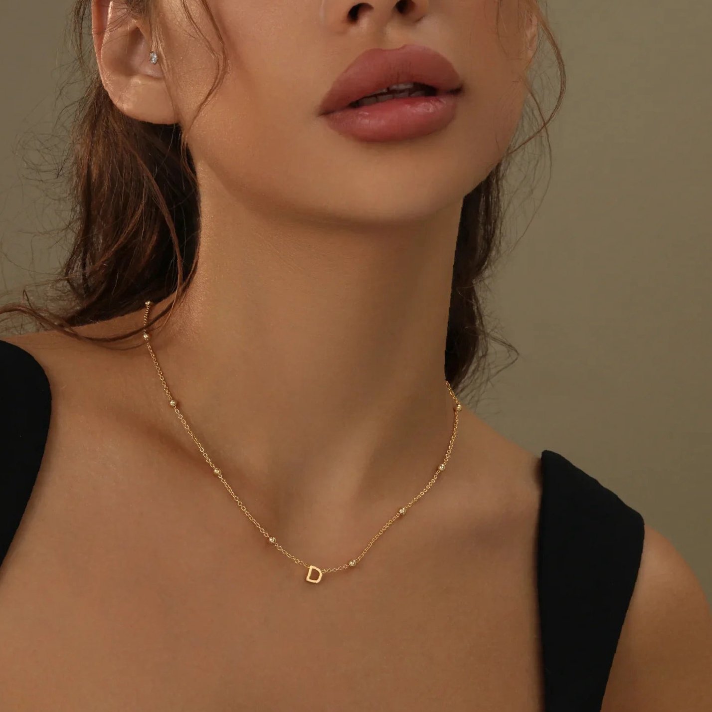 Eng ravely Letter Necklace with Satellite Chain - Image 3
