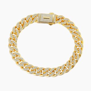 Mens Iced Cuban Link Bracelet - 8mm | Custom Stainless Steel Bracelet - Engravely