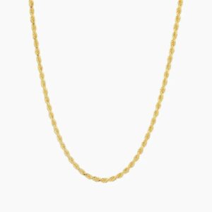 Mens Rope Chain - 2mm | Custom Premium Metal Alloy Name Necklace - Engravely