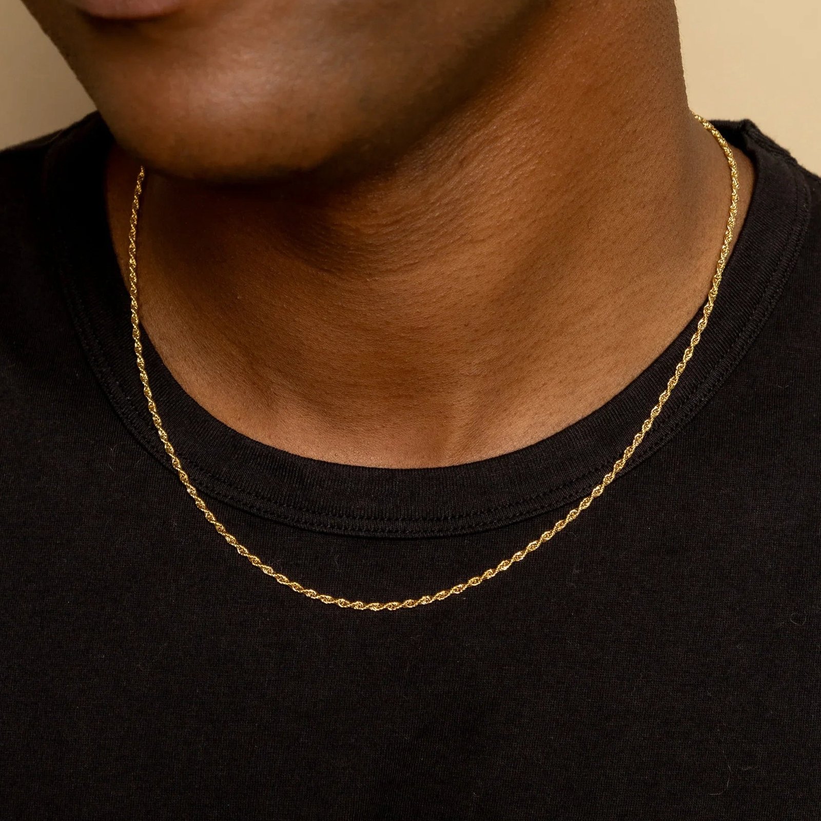 Mens Rope Chain - 2mm | Custom Premium Metal Alloy Name Necklace - Engravely - Image 2