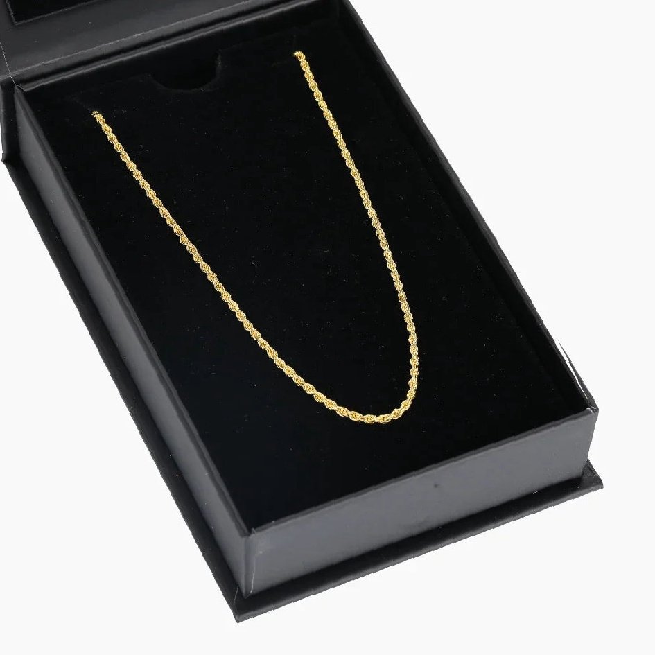 Mens Rope Chain - 2mm | Custom Premium Metal Alloy Name Necklace - Engravely - Image 3
