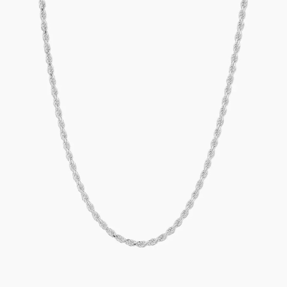 Mens Rope Chain - 2mm | Custom Premium Metal Alloy Name Necklace - Engravely - Image 4