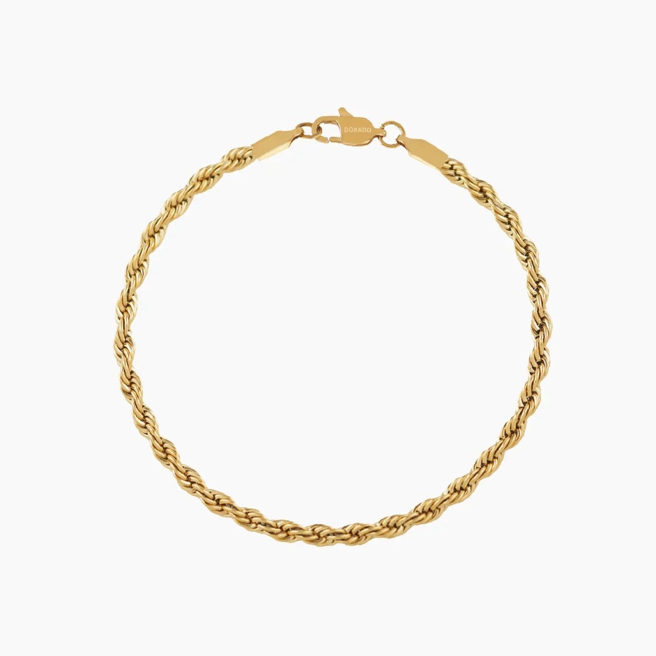 Mens Rope Chain Bracelet - 4mm | Custom Premium Metal Alloy Name Necklace - Engravely