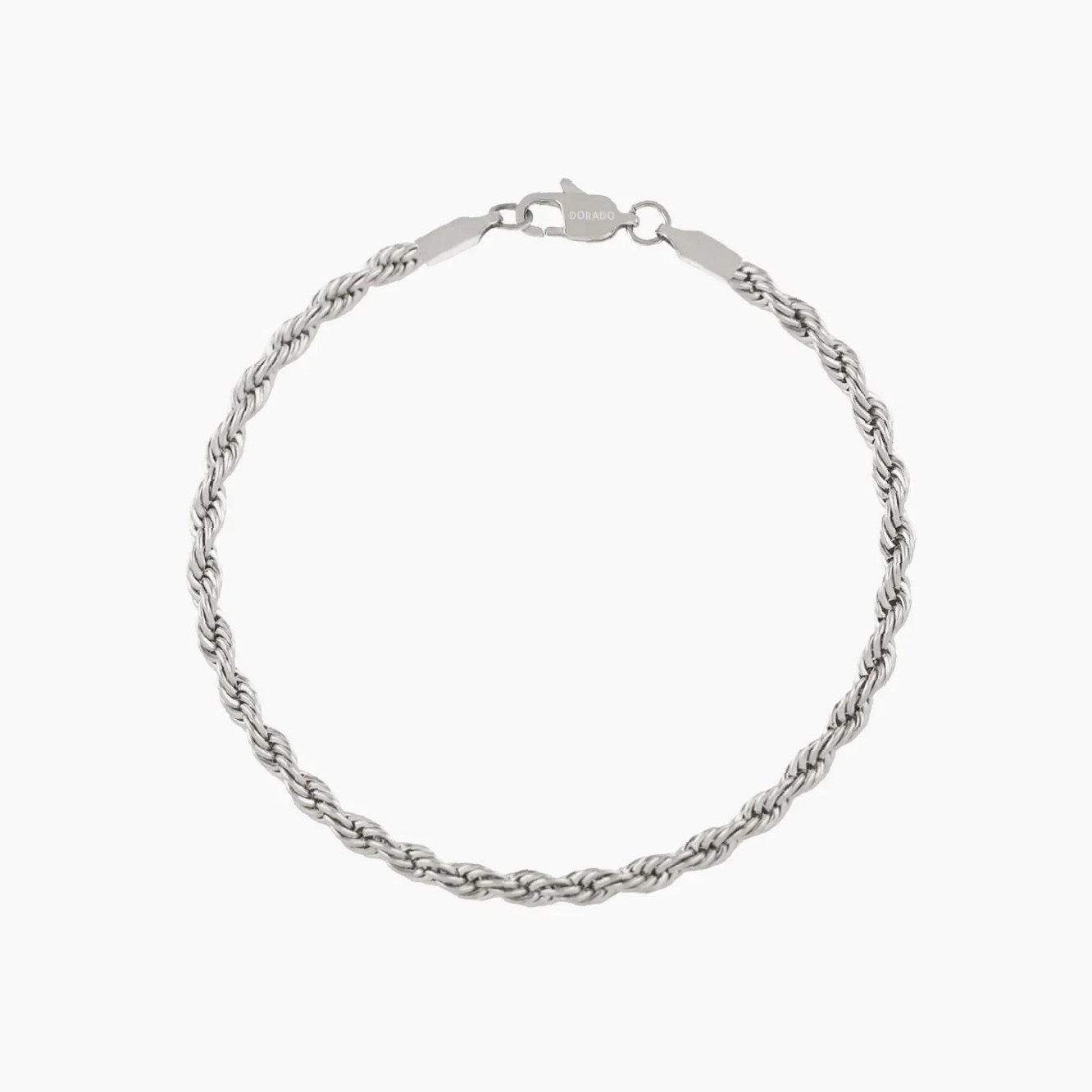 Mens Rope Chain Bracelet - 4mm | Custom Premium Metal Alloy Name Necklace - Engravely - Image 3