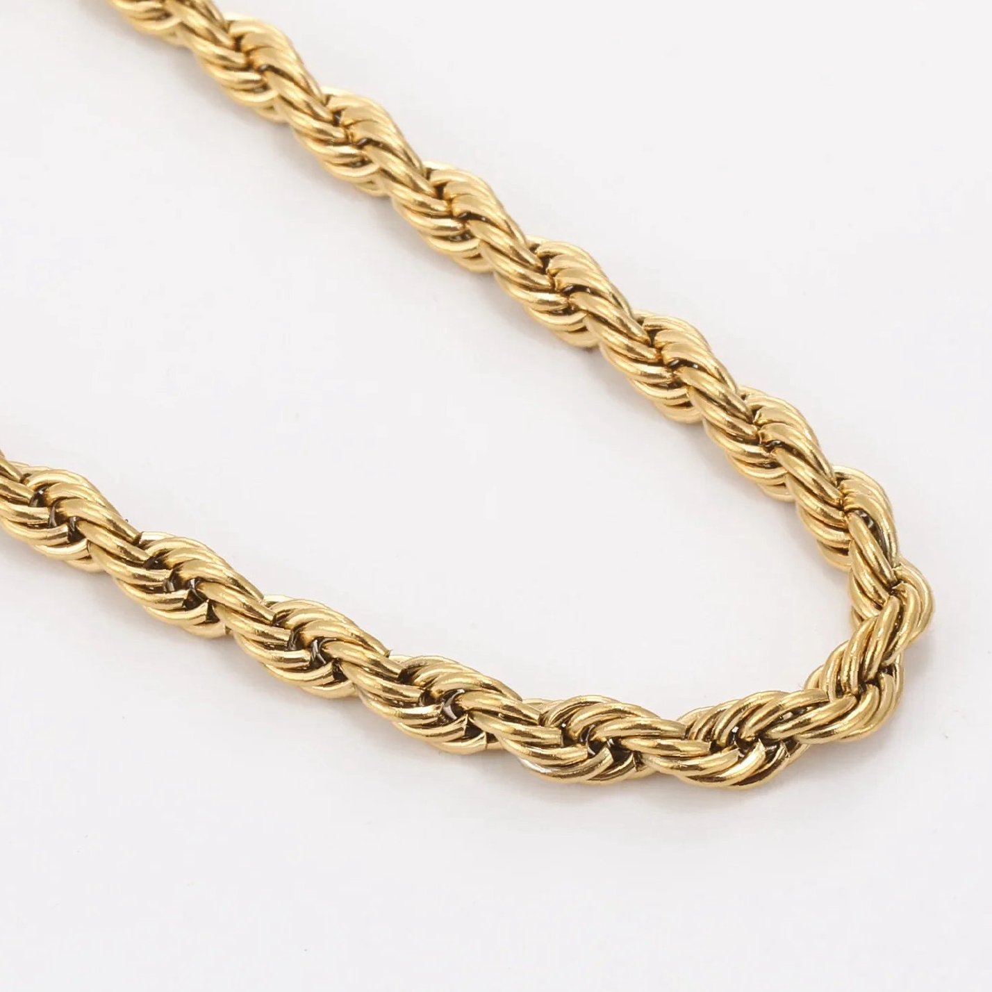 Mens Rope Chain Bracelet - 4mm | Custom Premium Metal Alloy Name Necklace - Engravely - Image 4