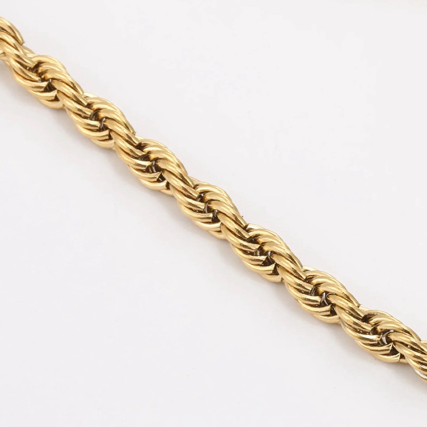 Mens Rope Chain Bracelet - 4mm | Custom Premium Metal Alloy Name Necklace - Engravely - Image 5