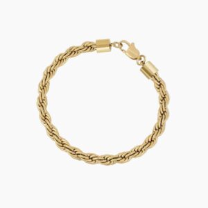 Mens Rope Chain Bracelet - 6mm | Custom Premium Metal Alloy Name Necklace - Engravely