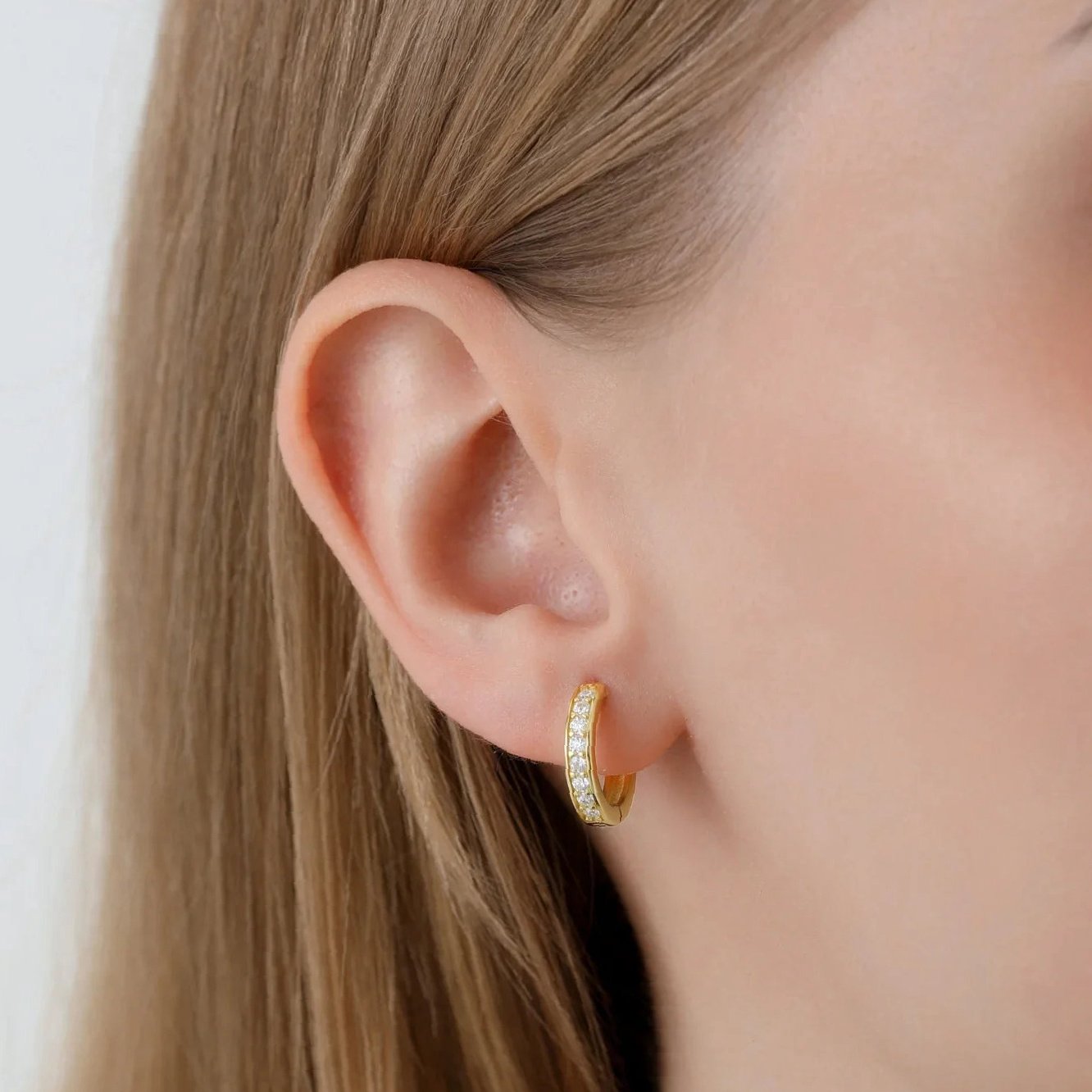 Moissanite Hoop Earrings | Custom Premium Metal Alloy Earrings - Engravely - Image 2