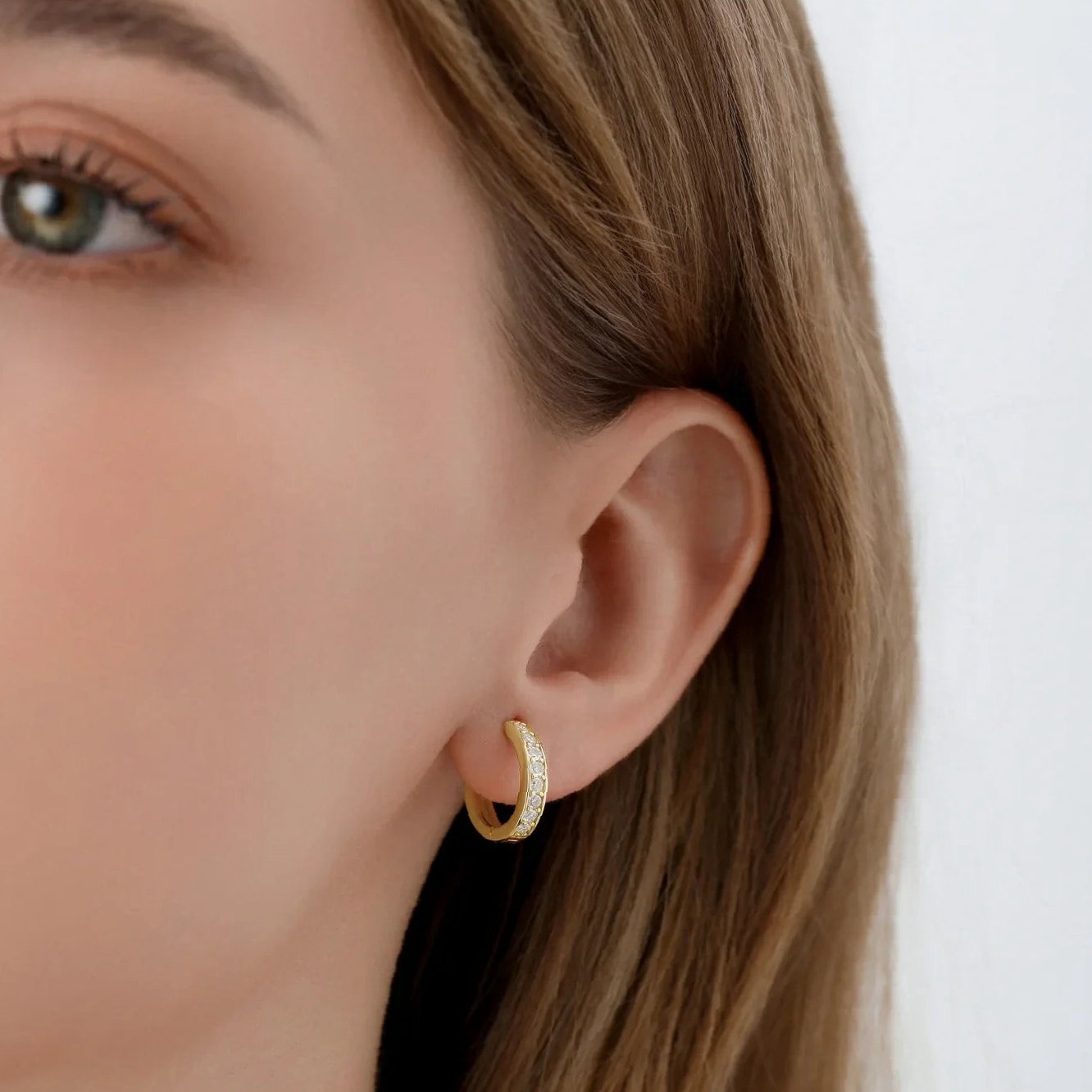 Moissanite Hoop Earrings | Custom Premium Metal Alloy Earrings - Engravely - Image 3