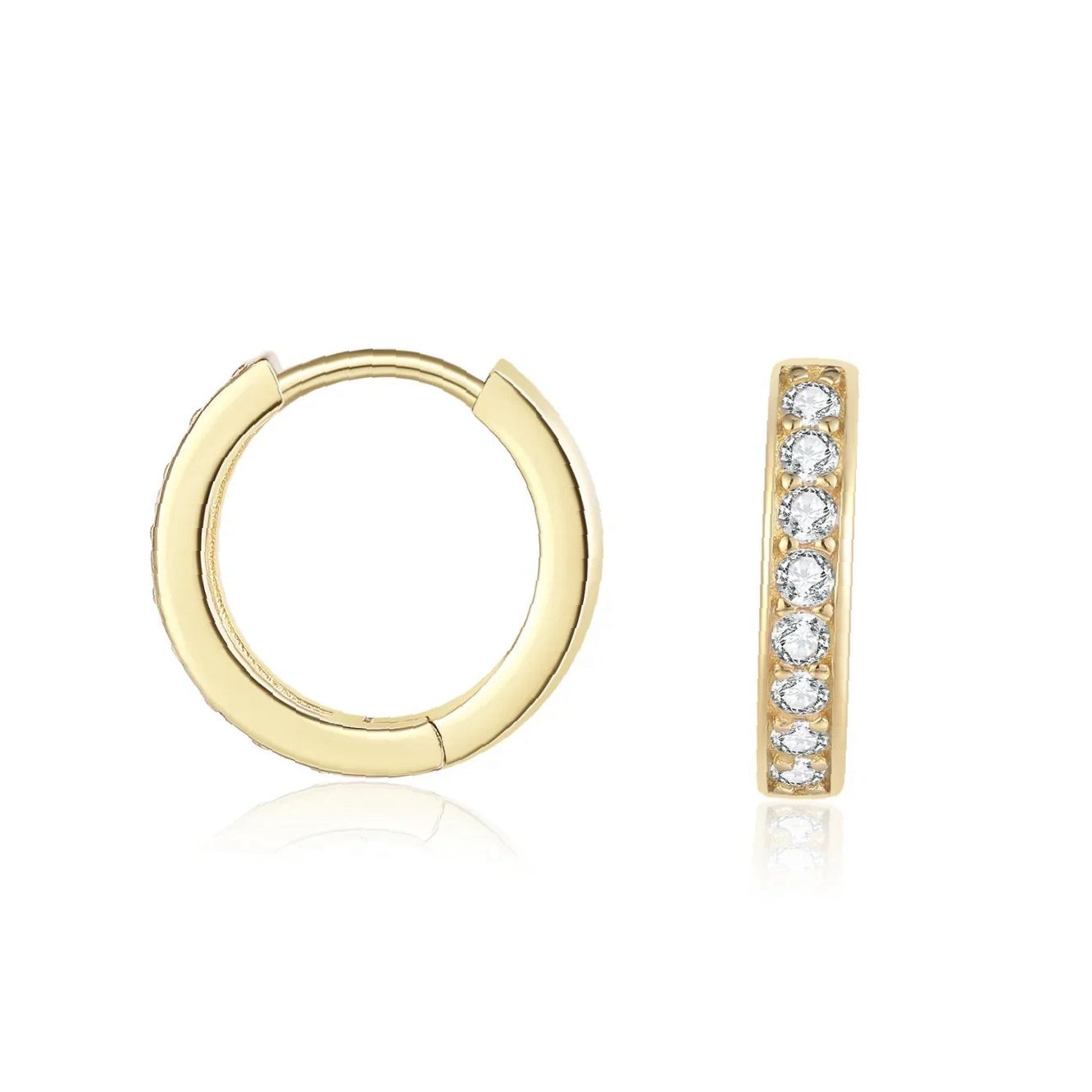 Moissanite Hoop Earrings | Custom Premium Metal Alloy Earrings - Engravely - Image 4