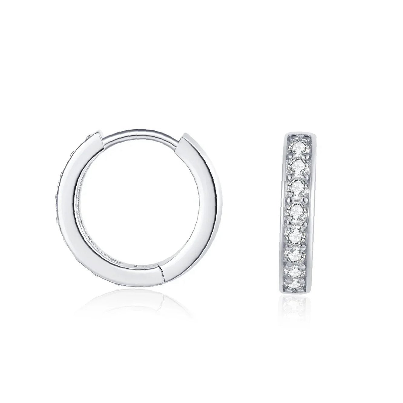 Moissanite Hoop Earrings | Custom Premium Metal Alloy Earrings - Engravely - Image 6
