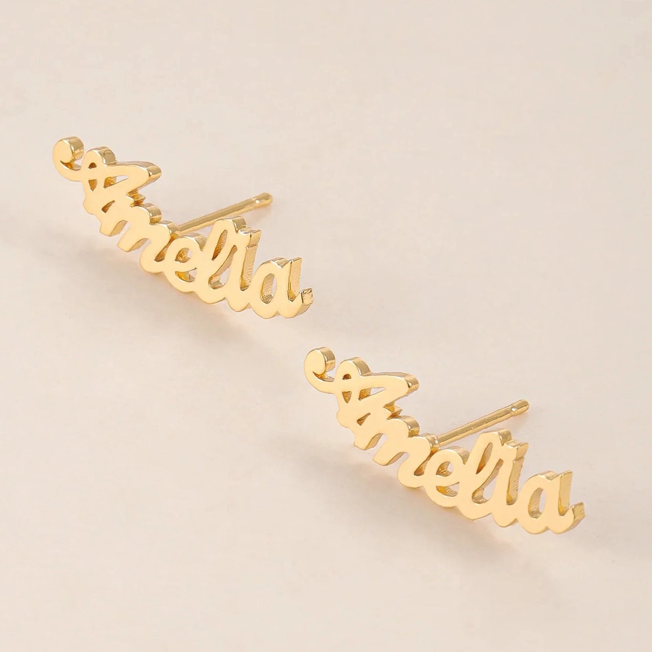 Name Stud Earrings | Custom Premium Metal Alloy Earrings - Engravely - Image 5