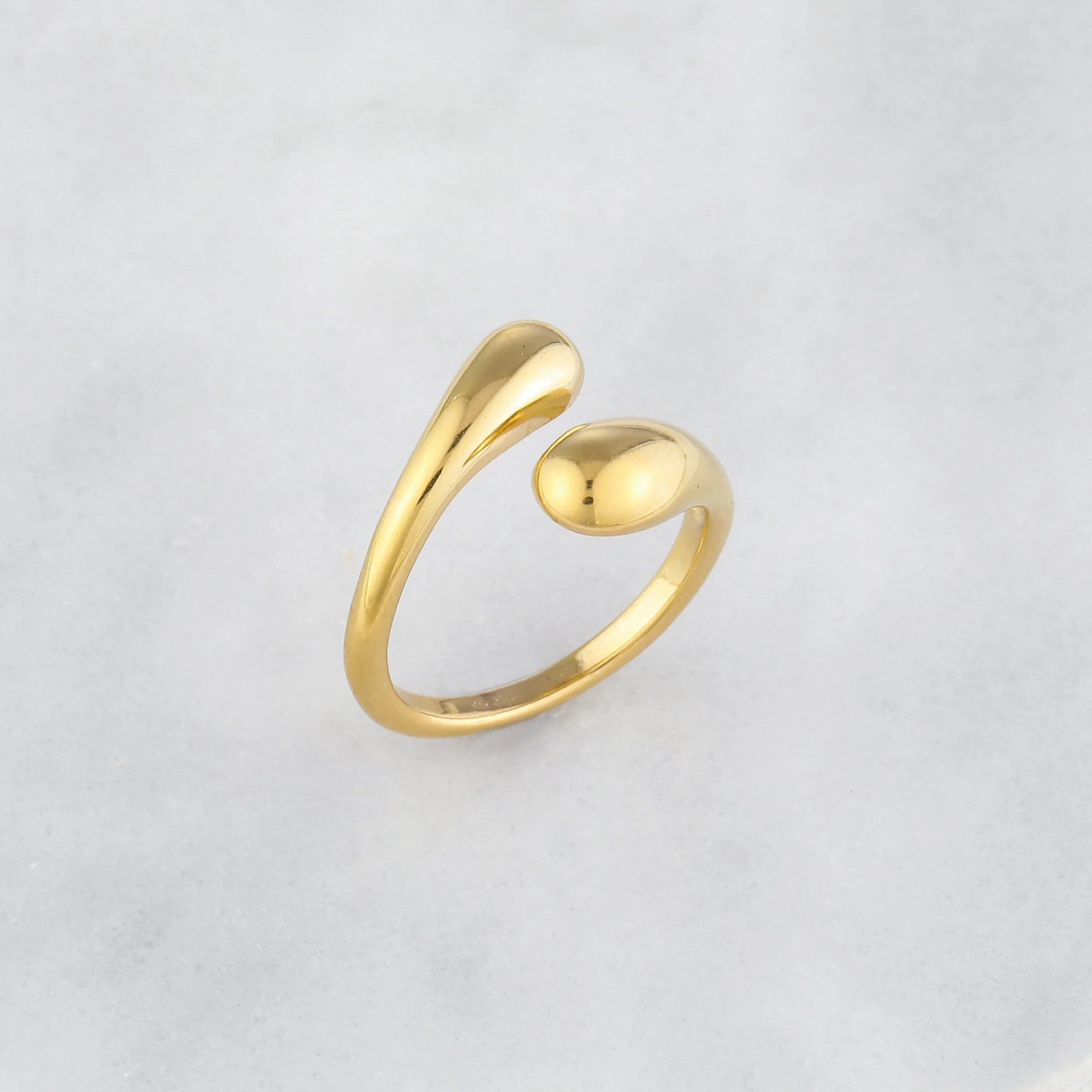 Open Twist Drop Ring | Custom Premium Metal Alloy Ring - Engravely - Image 4