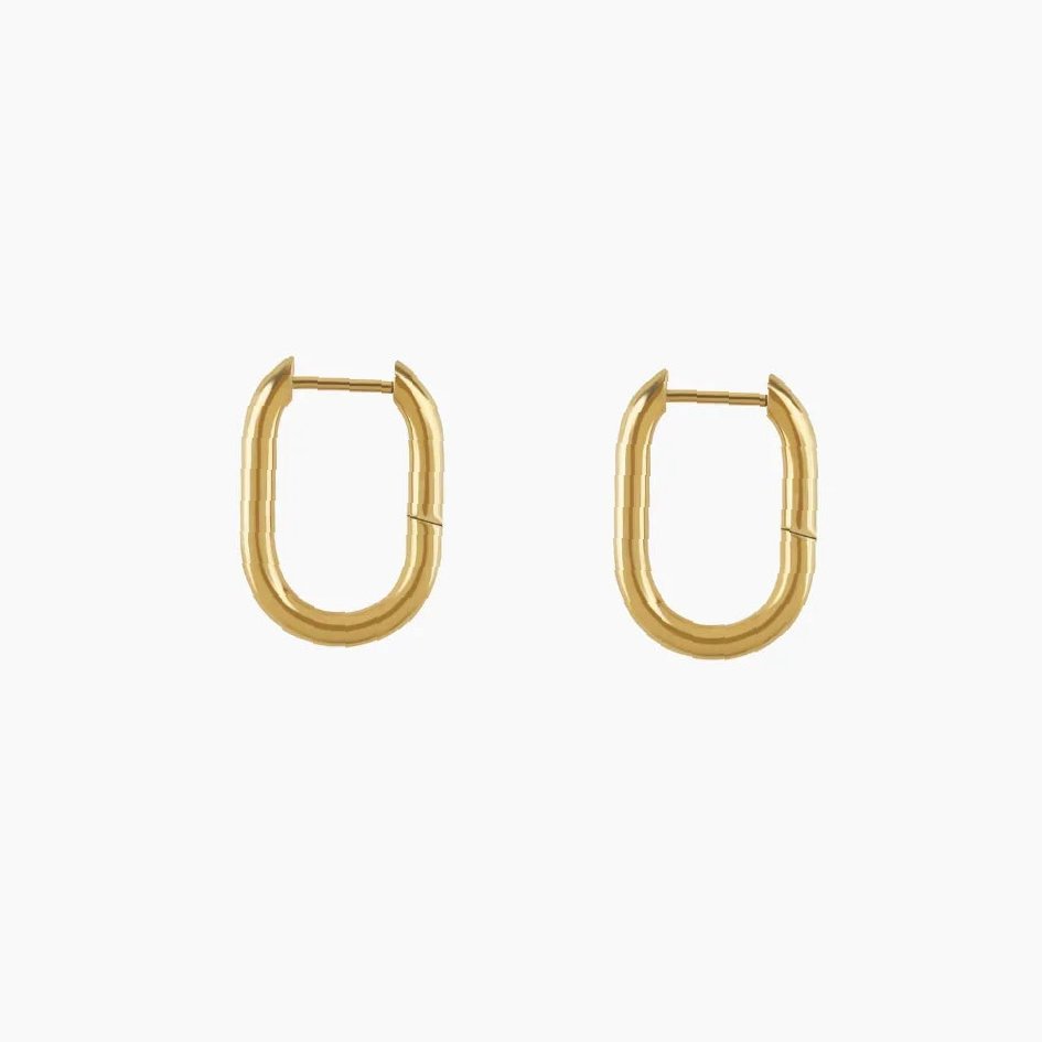 Paper Clip Hoop Earrings | Custom Premium Metal Alloy Earrings - Engravely