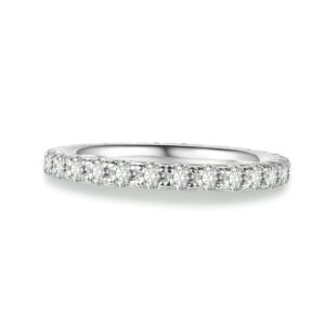 Pave Round Cut Moissanite Eternity Band | Engravely Custom Premium Metal Alloy Jewelry