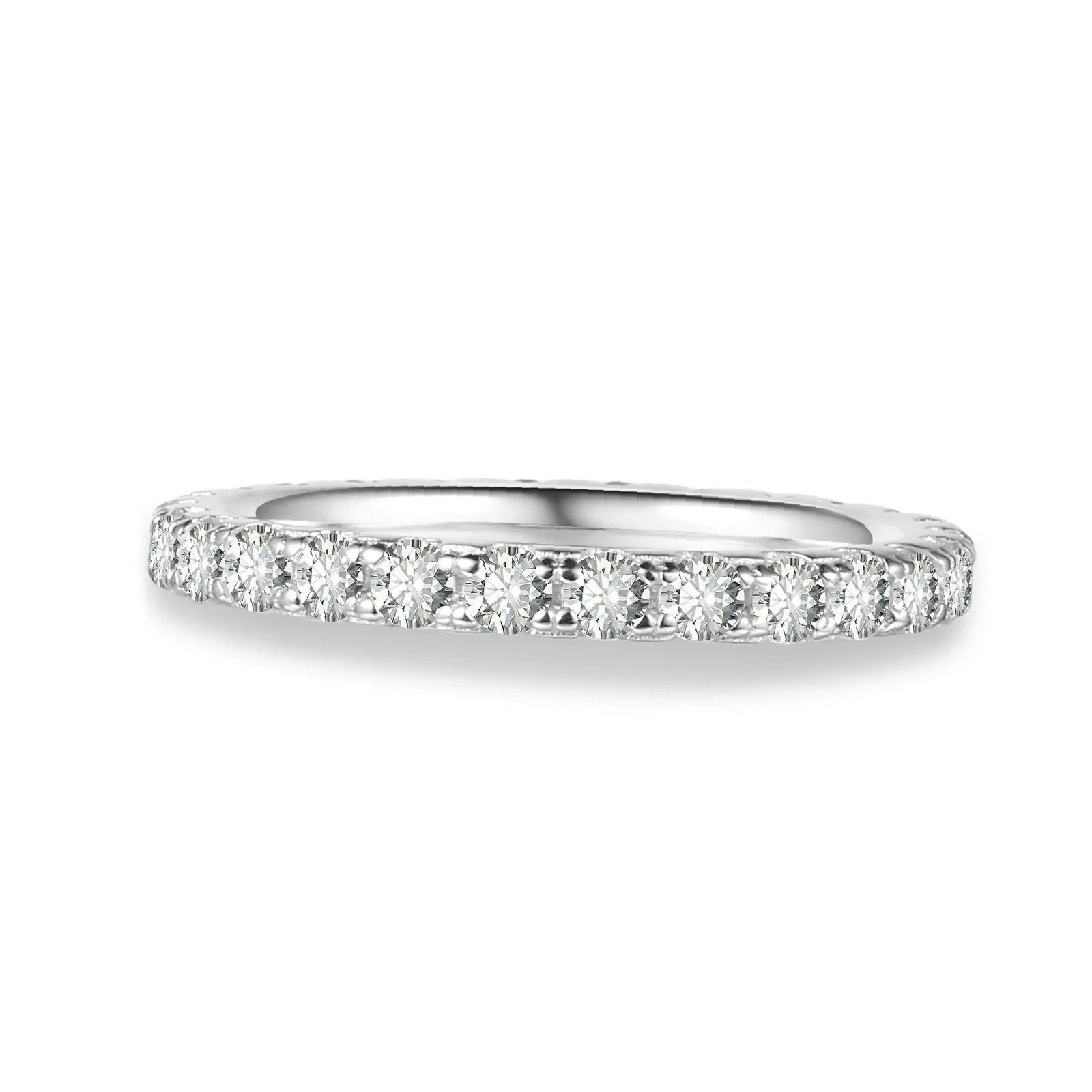 Pave Round Cut Moissanite Eternity Band | Engravely Custom Premium Metal Alloy Jewelry