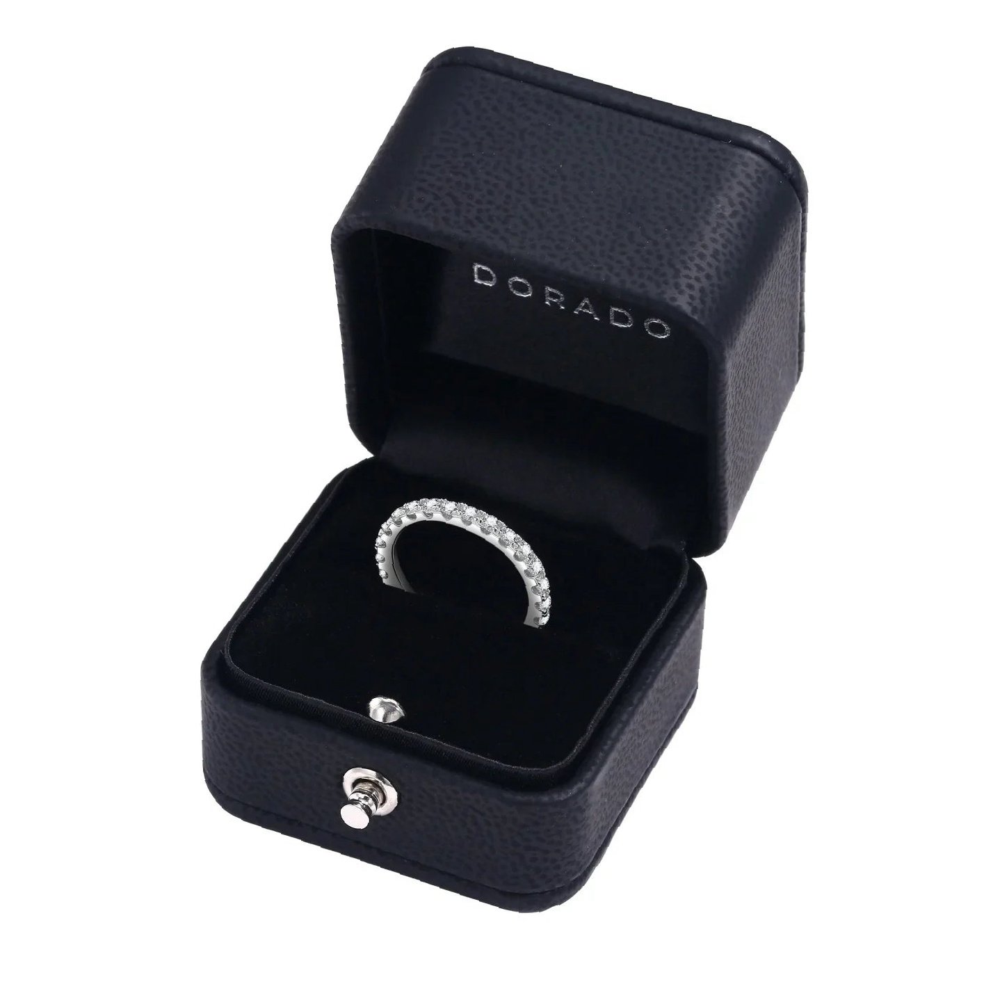 Pave Round Cut Moissanite Eternity Band | Engravely Custom Premium Metal Alloy Jewelry - Image 3