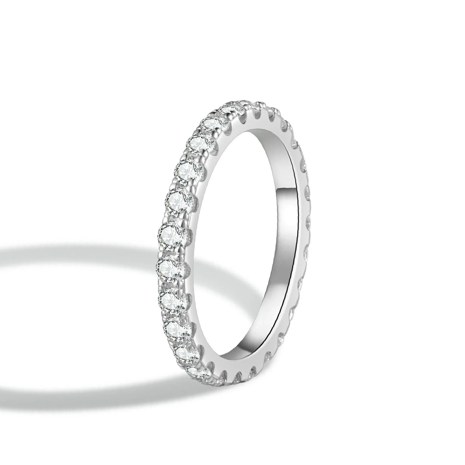 Pave Round Cut Moissanite Eternity Band | Engravely Custom Premium Metal Alloy Jewelry - Image 4