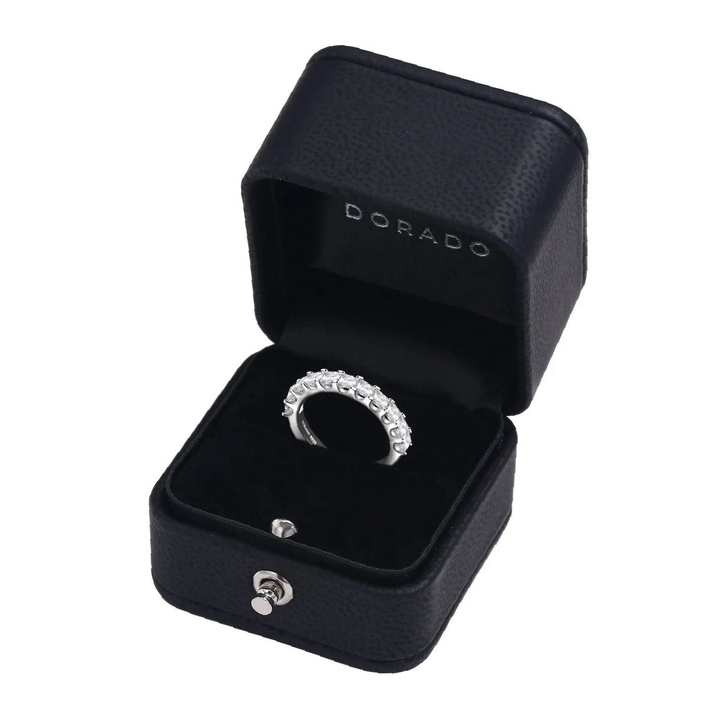 Princess Cut Moissanite Half Eternity Band | Engravely Custom Premium Metal Alloy Jewelry - Image 3