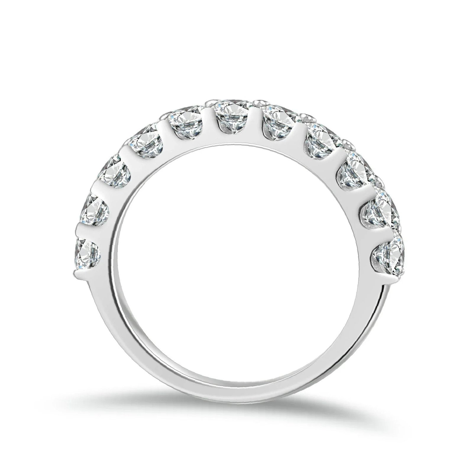 Princess Cut Moissanite Half Eternity Band | Engravely Custom Premium Metal Alloy Jewelry - Image 6
