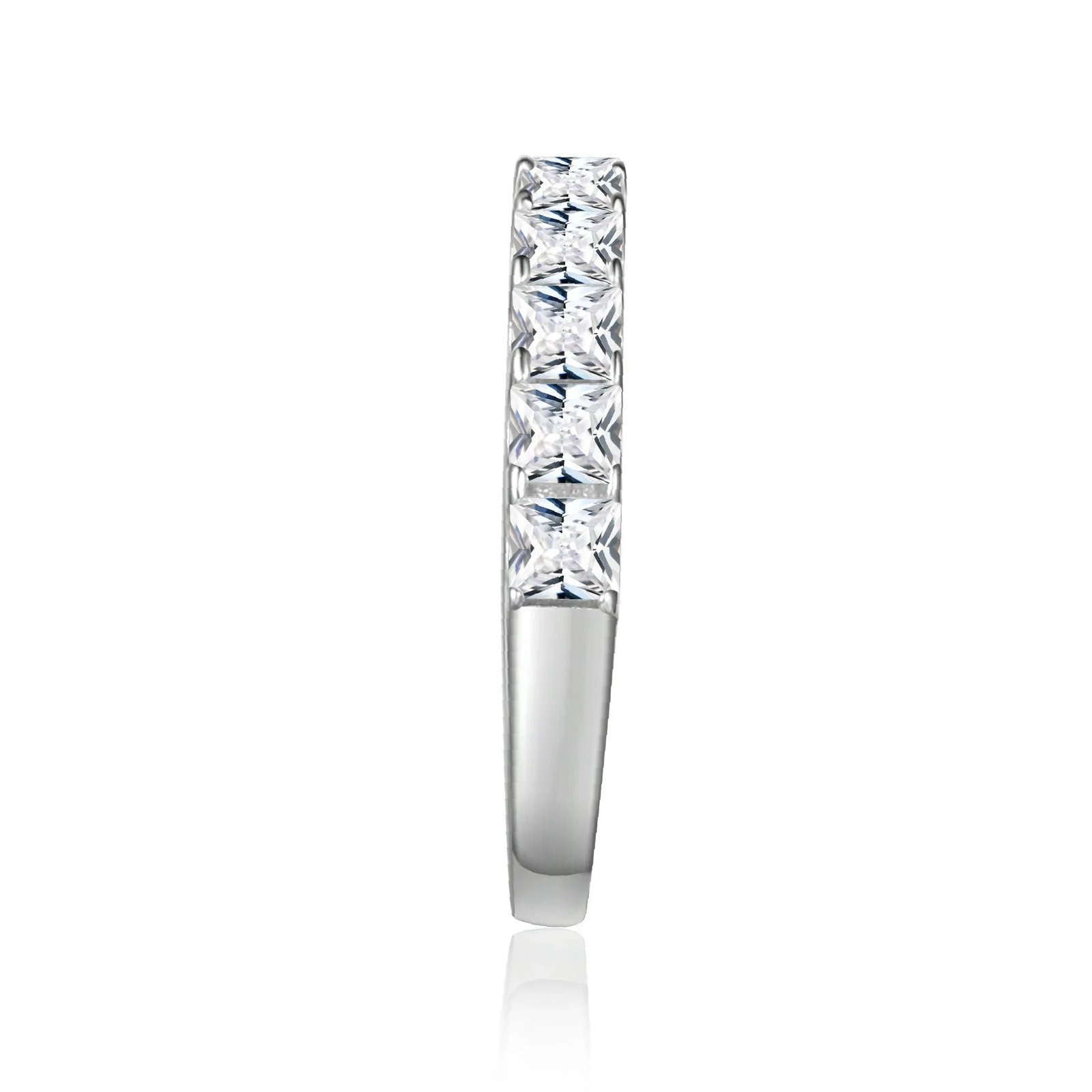 Princess Cut Moissanite Half Eternity Band | Engravely Custom Premium Metal Alloy Jewelry - Image 8