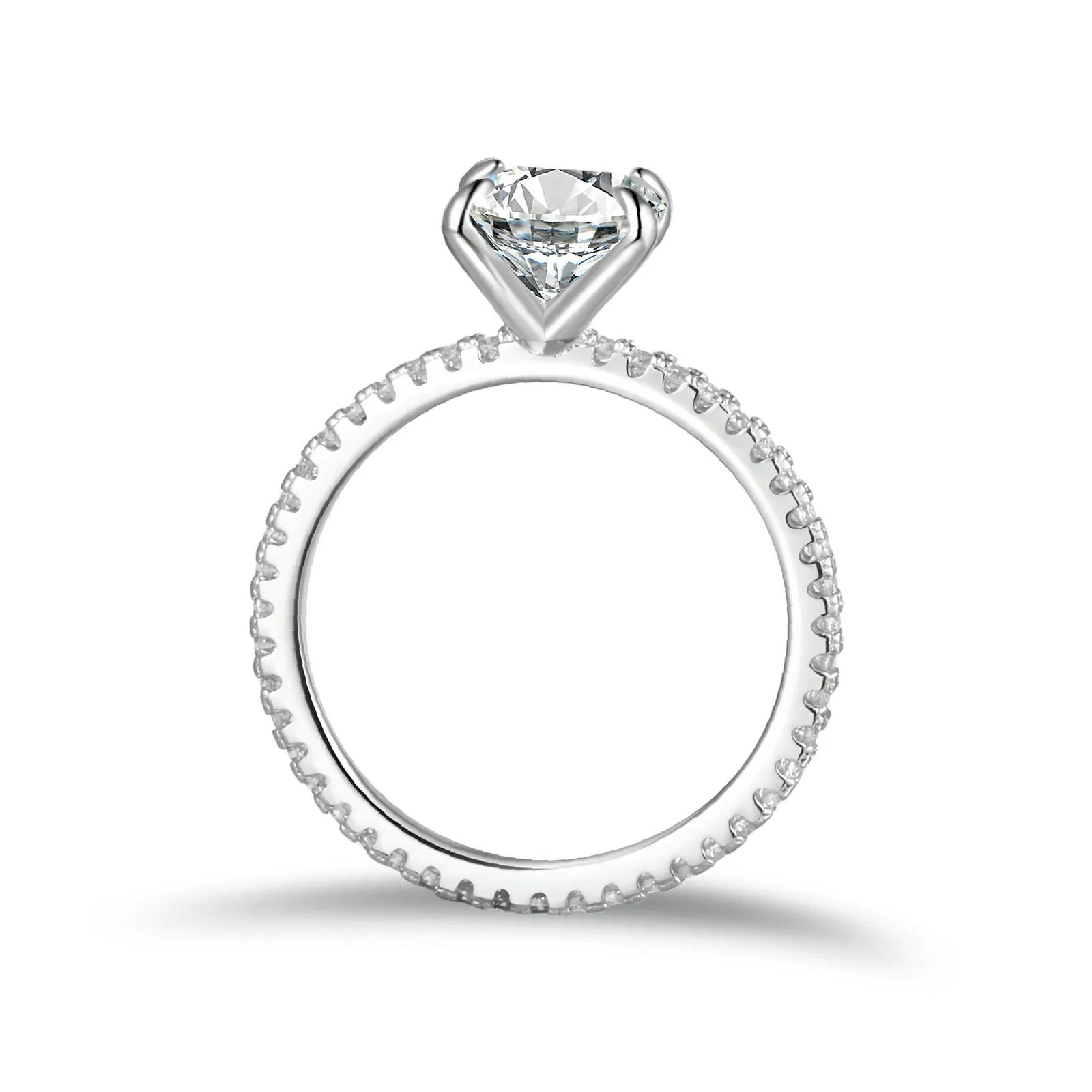 Radiant Cut Moissanite Engagement Ring With Eternity Band | Custom Premium Metal Alloy Ring - Engravely - Image 7