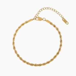 Rope Anklet - 4mm | Custom Premium Metal Alloy Anklet - Engravely