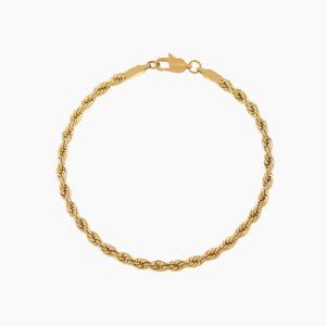 Rope Chain Bracelet - 4mm | Custom Premium Metal Alloy Name Necklace - Engravely