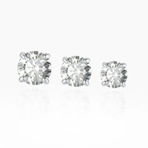 Eng ravely Round Cut Moissanite Stud Earrings