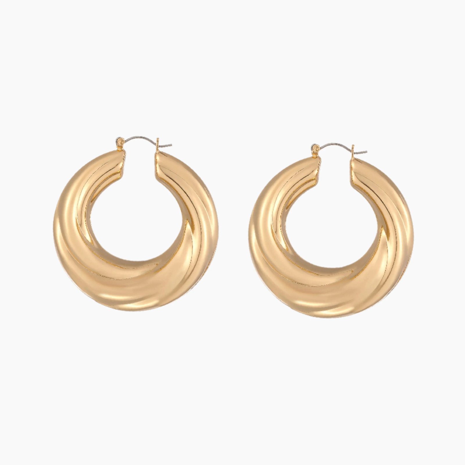 Round Twisted Hoop Earrings | Custom Premium Metal Alloy Earrings - Engravely